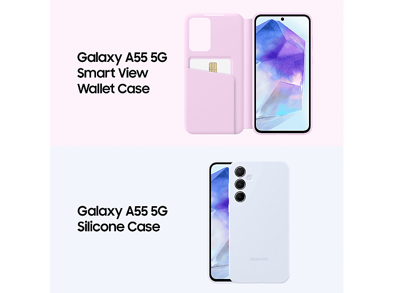 Mobile - Samsung Galaxy A55 5G, Light Violet, 256GB, 8GB RAM, 6.6 FHD+ Super AMOLED, Exynos 1480 Octa-Core, 5000 mAh, Android