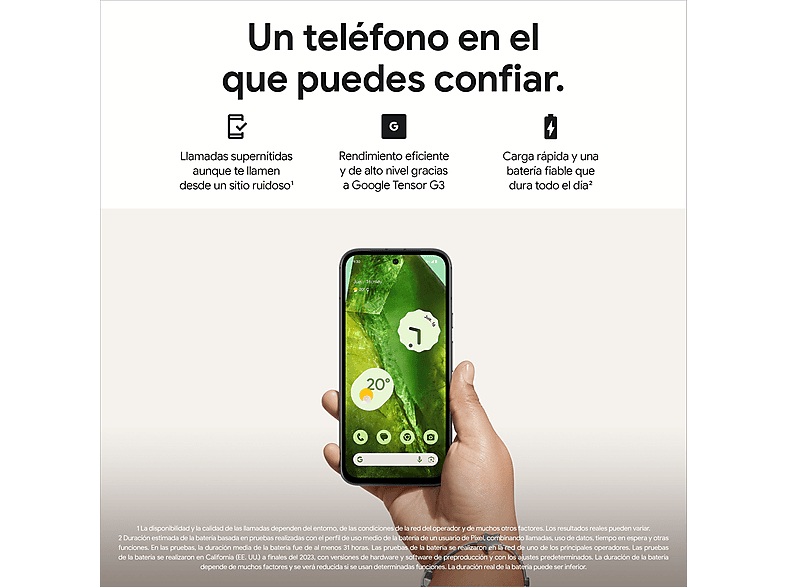 Mobile - Google Pixel 8a, Porcelain, 128 GB, 8 GB RAM, 6.1" OLED, Google Tensor G3, 4492 mAh, Android