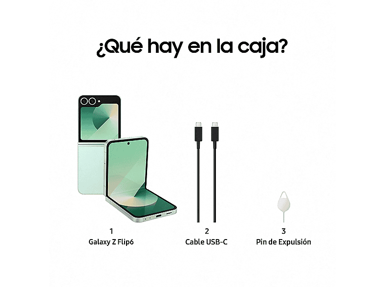 Mobile - Samsung Galaxy Z Flip6 5G, 256GB, 12GB RAM, Green, 6.7" FHD+, Foldable, Qualcomm Snapdragon, 4000 mAh, Android 14
