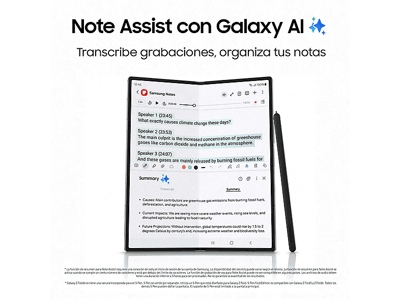 Mobile - Samsung Galaxy Z Fold6 5G, 256GB, 12GB RAM, Grey, 7.6" QXGA+, Foldable, Qualcomm Snapdragon, 4400 mAh, Android 14