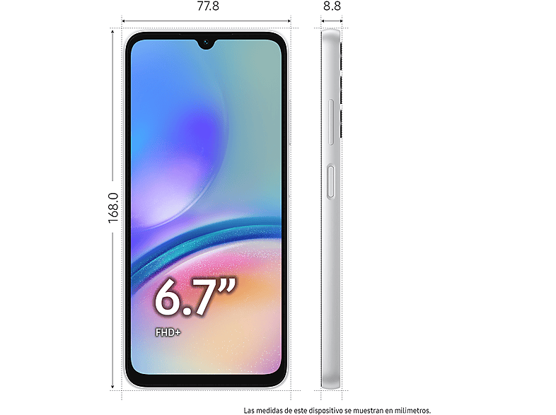 Mobile - Samsung Galaxy A05s, Silver, 64GB, 4GB RAM, 6.7", Qualcomm Snapdragon 680, 5000mAh, Android 14