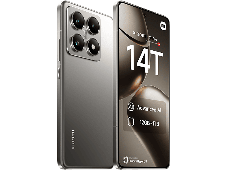 Mobile - Xiaomi 14T Pro, Titanium Gray, 1 TB, 12 GB RAM, 6.67" 1.5K, Mediateck Dimensity 9300+, 5000 mAh, Android-HyperOS