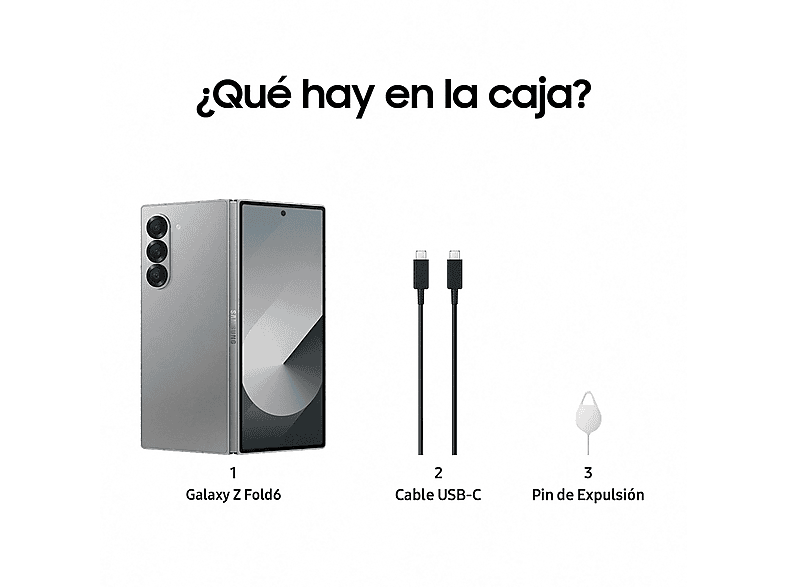 Mobile - Samsung Galaxy Z Fold6 5G, 256GB, 12GB RAM, Grey, 7.6" QXGA+, Foldable, Qualcomm Snapdragon, 4400 mAh, Android 14