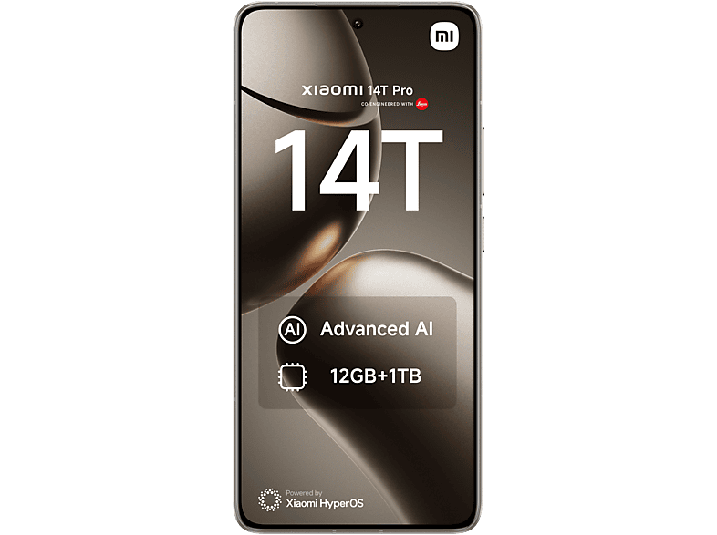 Mobile - Xiaomi 14T Pro, Titanium Gray, 1 TB, 12 GB RAM, 6.67" 1.5K, Mediateck Dimensity 9300+, 5000 mAh, Android-HyperOS