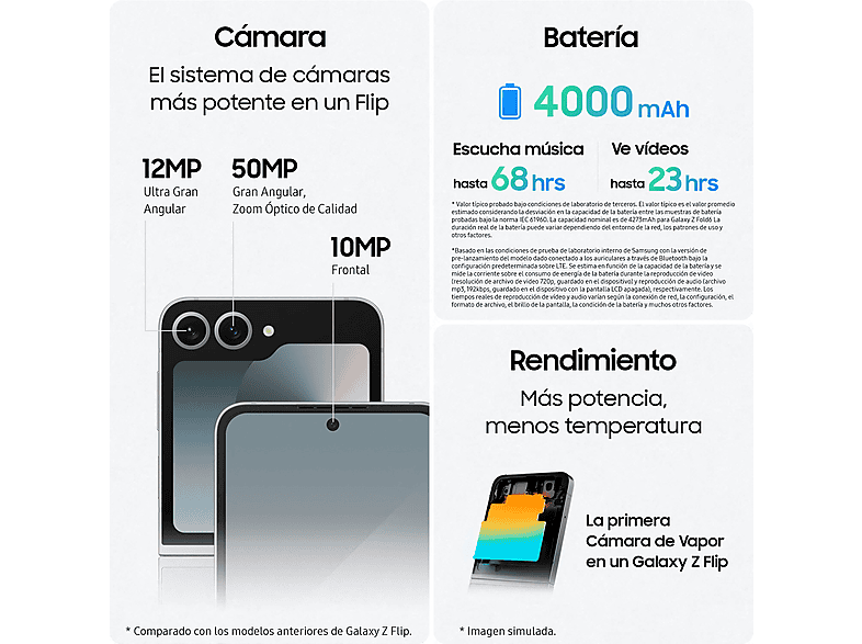 Mobile - Samsung Galaxy Z Flip6 5G, 256GB, 12GB RAM, Green, 6.7" FHD+, Foldable, Qualcomm Snapdragon, 4000 mAh, Android 14