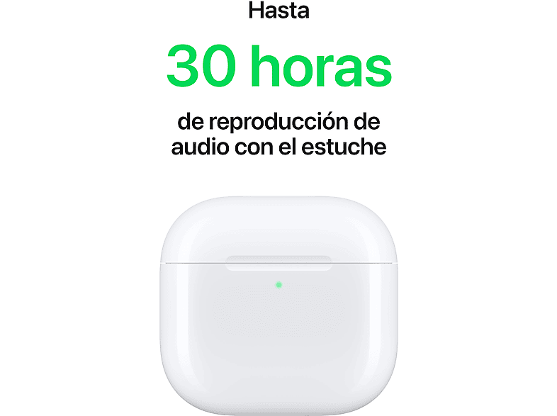 Apple AirPods 4 (2024 4th gen), Wireless, Bluetooth®, Wireless Charging Case, H2 Chip, Siri, USB-C, White